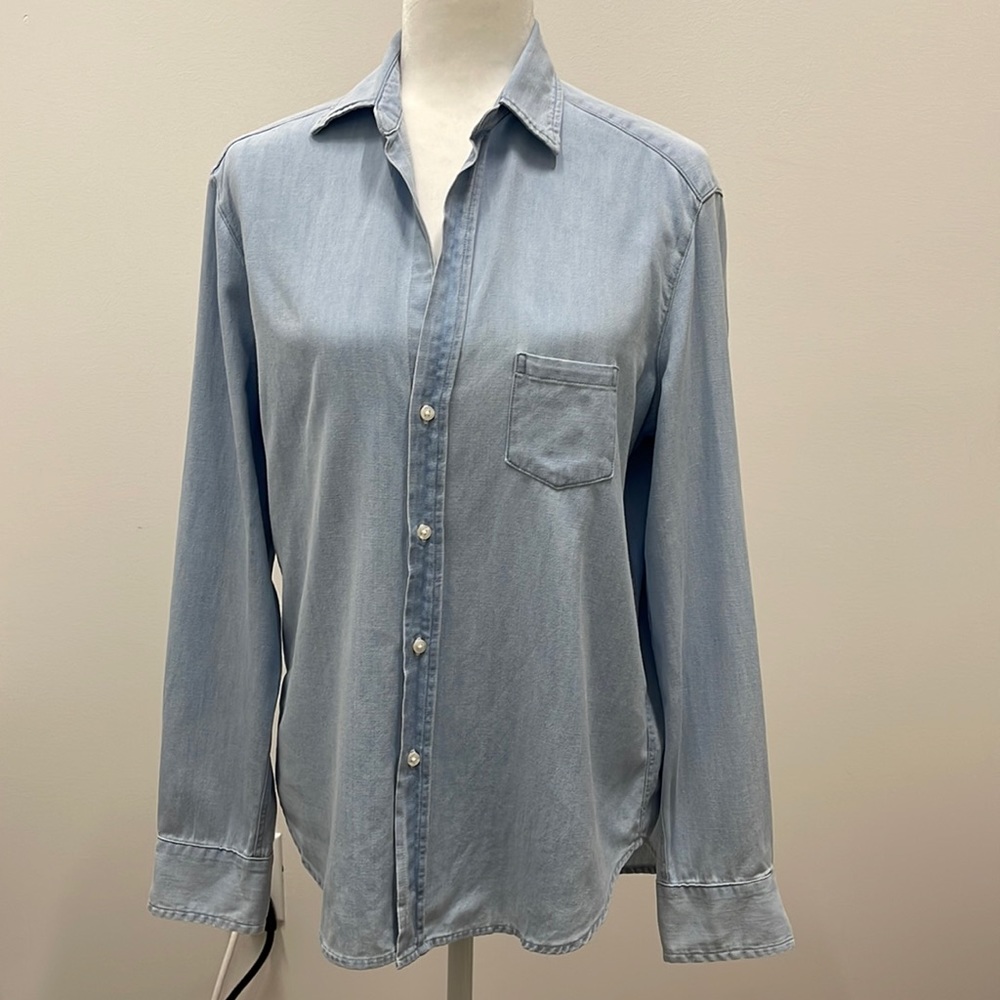 Frank and Eileen relaxed button up shirt in Famous Denim Blue wash